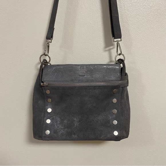 Hammitt Bag Gray Suede & Leather Bryant Medium Crossbody Shoulder Bag - Picture 3 of 14